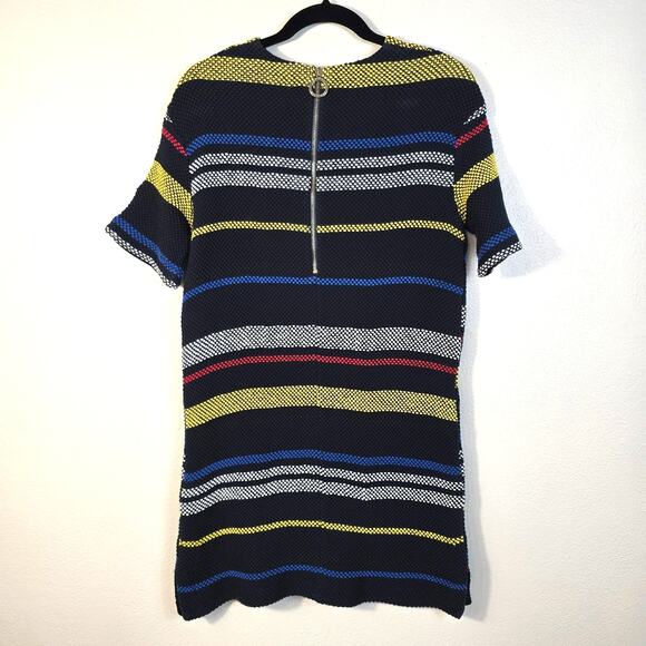 Tommy Hilfiger Dress Women's 6 Navy Primary Stripe Textured Beach Coastal READ - Picture 2 of 13